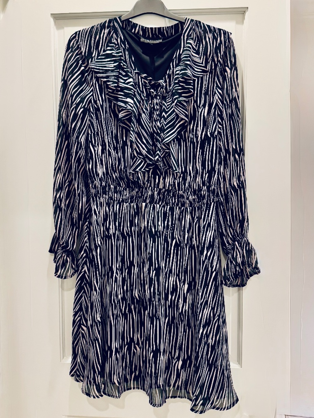 Lane Bryant Zebra Print Ruffled Midi Dress - 18/20 Plus Size